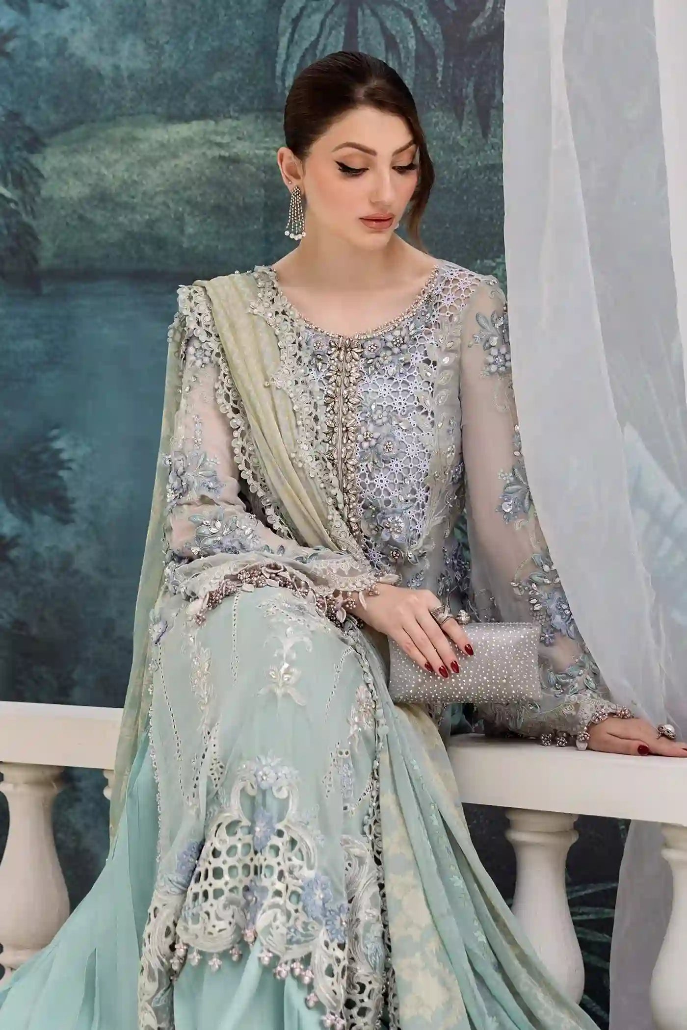 Maria B. Embroidered Suit