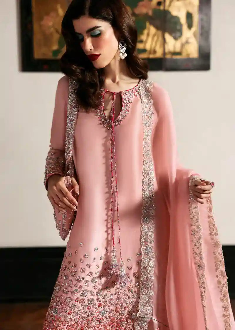 Hussain Rehar - Evara - Blush Pink - Front Shirt Closeup