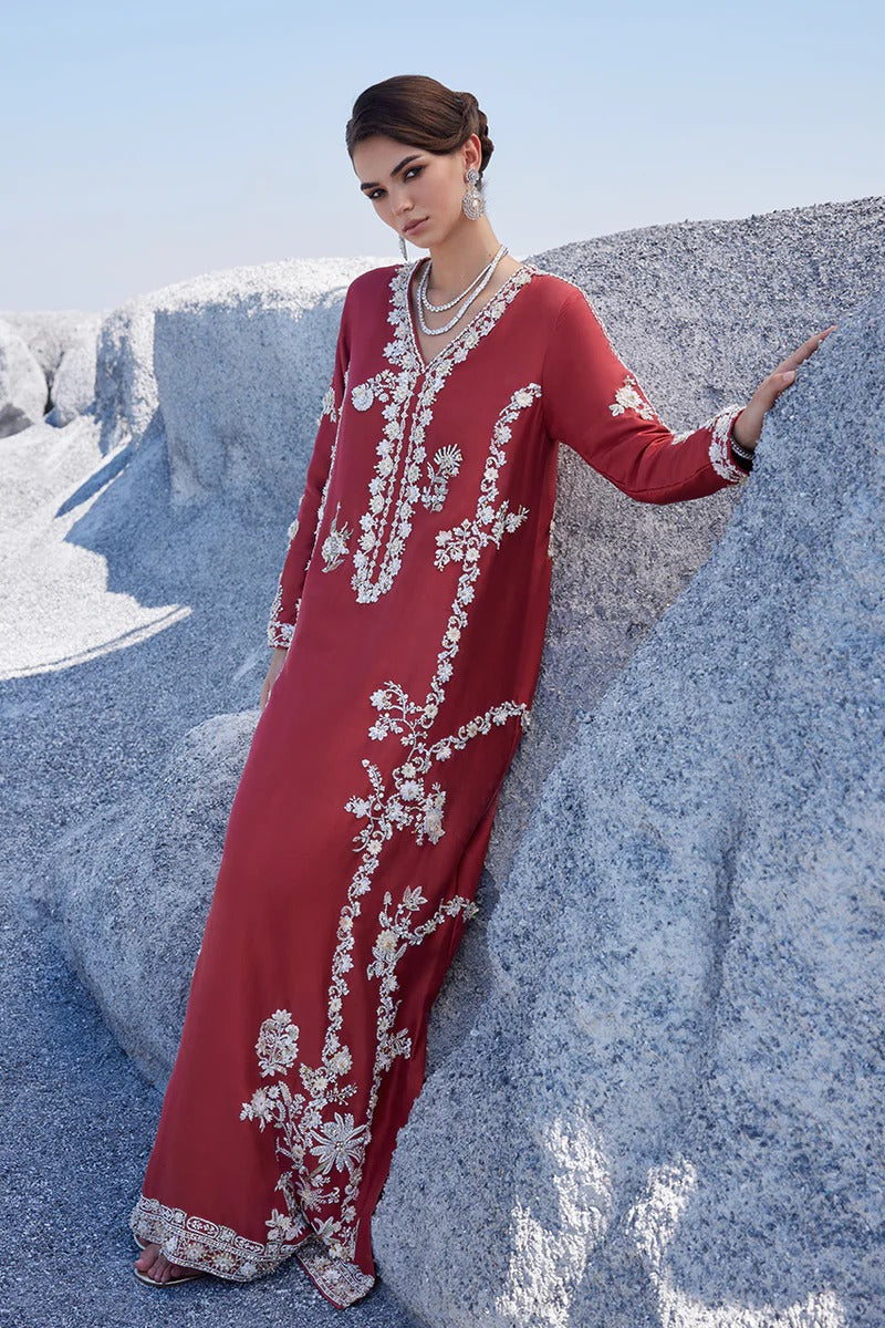 Sibel - Brick Red Kaftan | 3pc