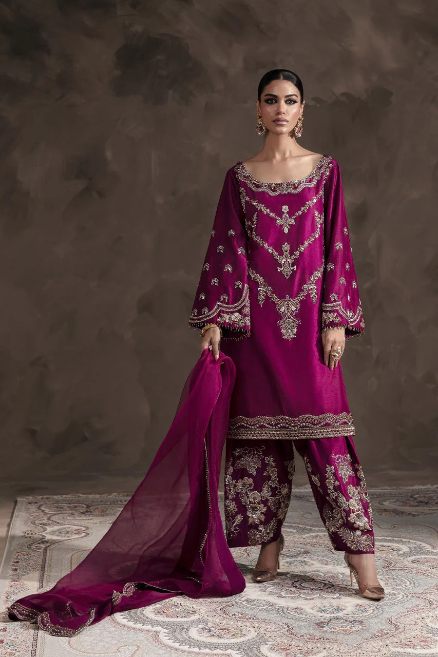 Irina - Burgundy Hand-Embellished Shalwar Kameez