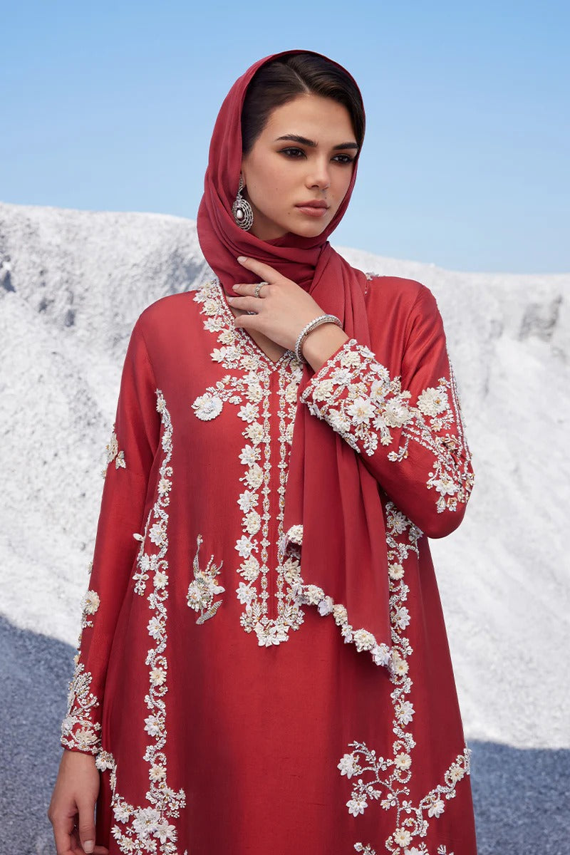 Sibel - Brick Red Kaftan | 3pc