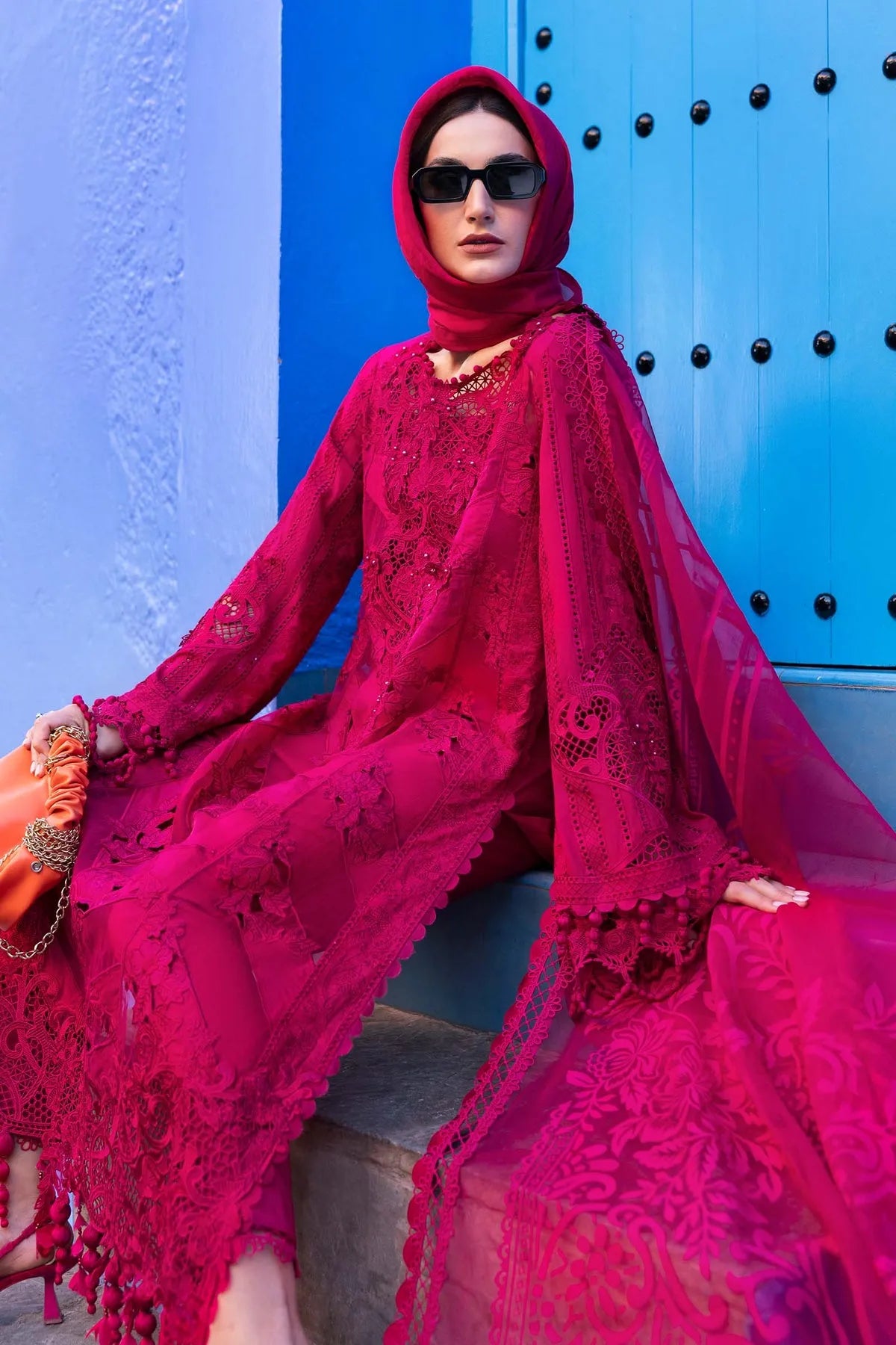 Maria B - Luxury Lawn 2508-A - Left Side View