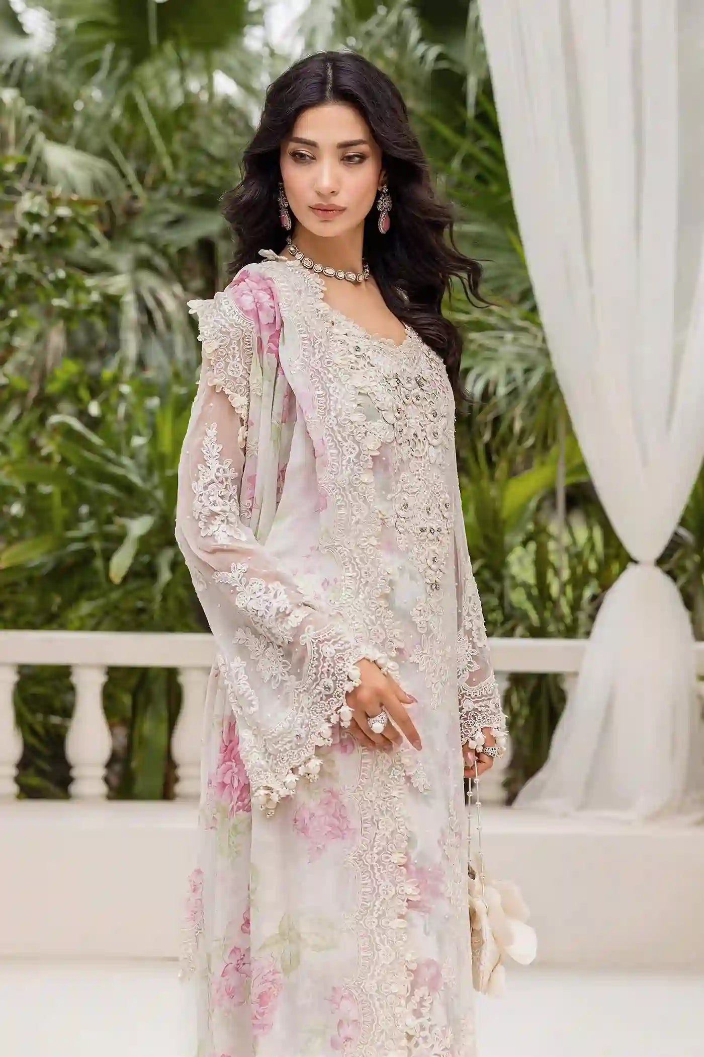 Maria B - Chiffon Off White - MPC-25-101 - Side