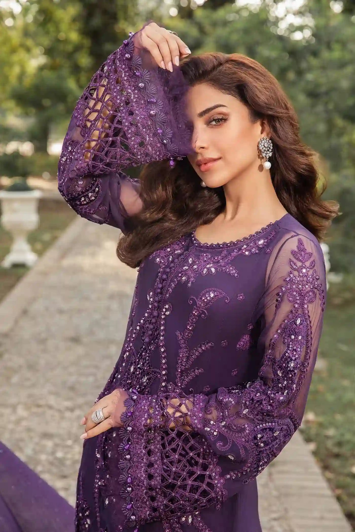 Maria.B Chiffons MPC-24-102 - Purple - Front Closeup