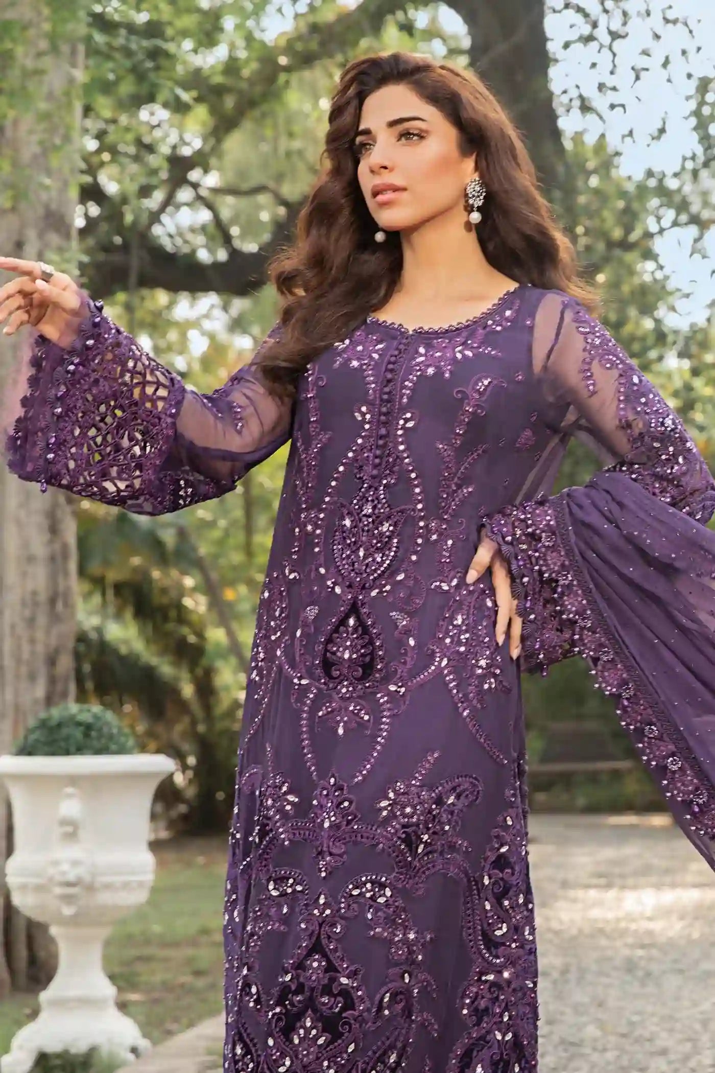 Maria.B Chiffons MPC-24-102 - Purple - Front Closeup