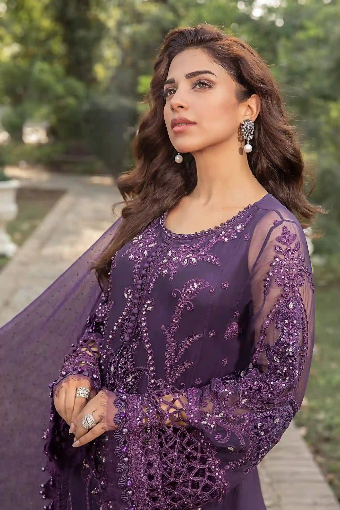 Maria.B Chiffons MPC-24-102 - Purple - Front Closeup