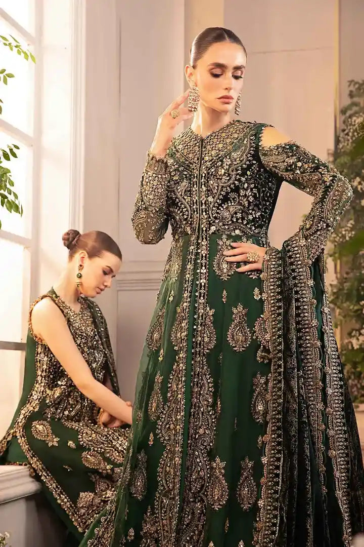 Maria B - Embroidered Organza Suit - BD-2904 - Front Closeup
