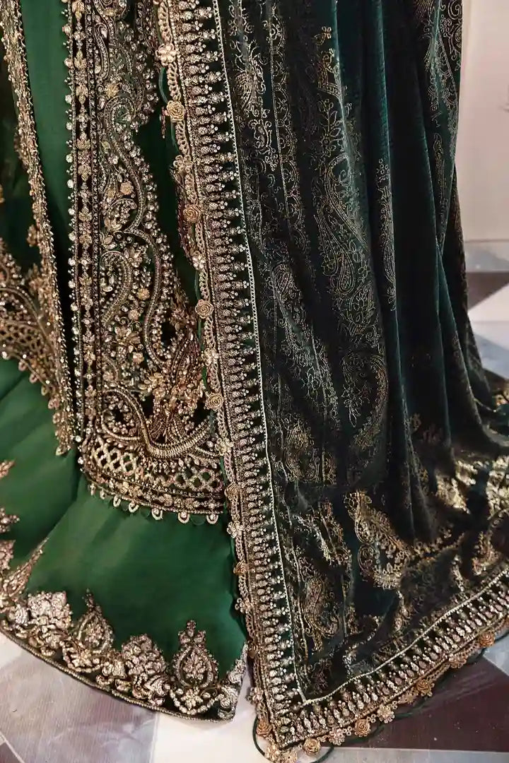Maria B - Embroidered Organza Suit - BD-2904 - Daman Closeup