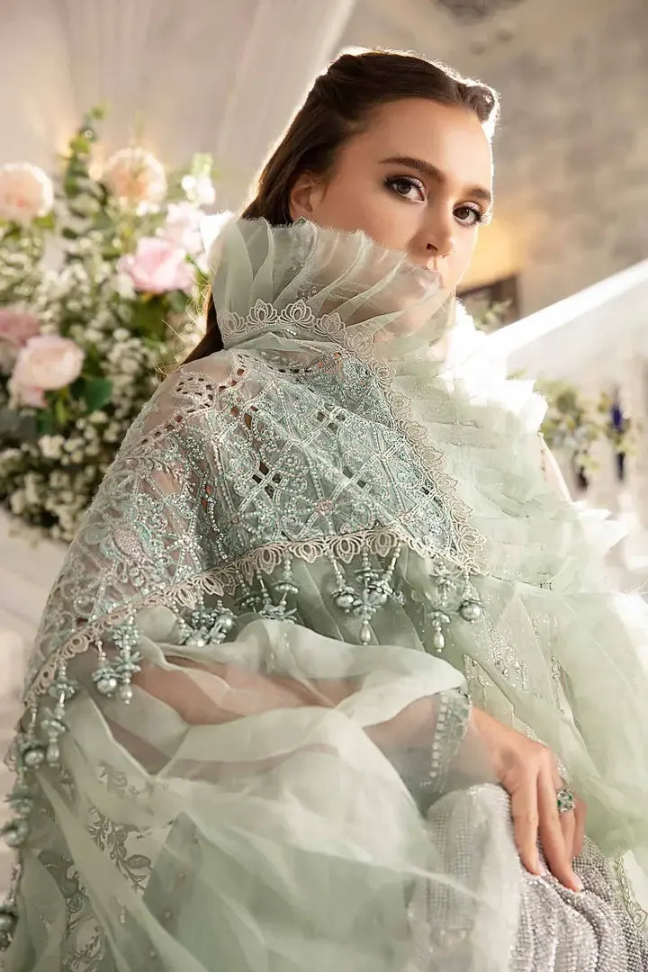 Maria B - Embroidered Suit - BD-2803 - Closeup View