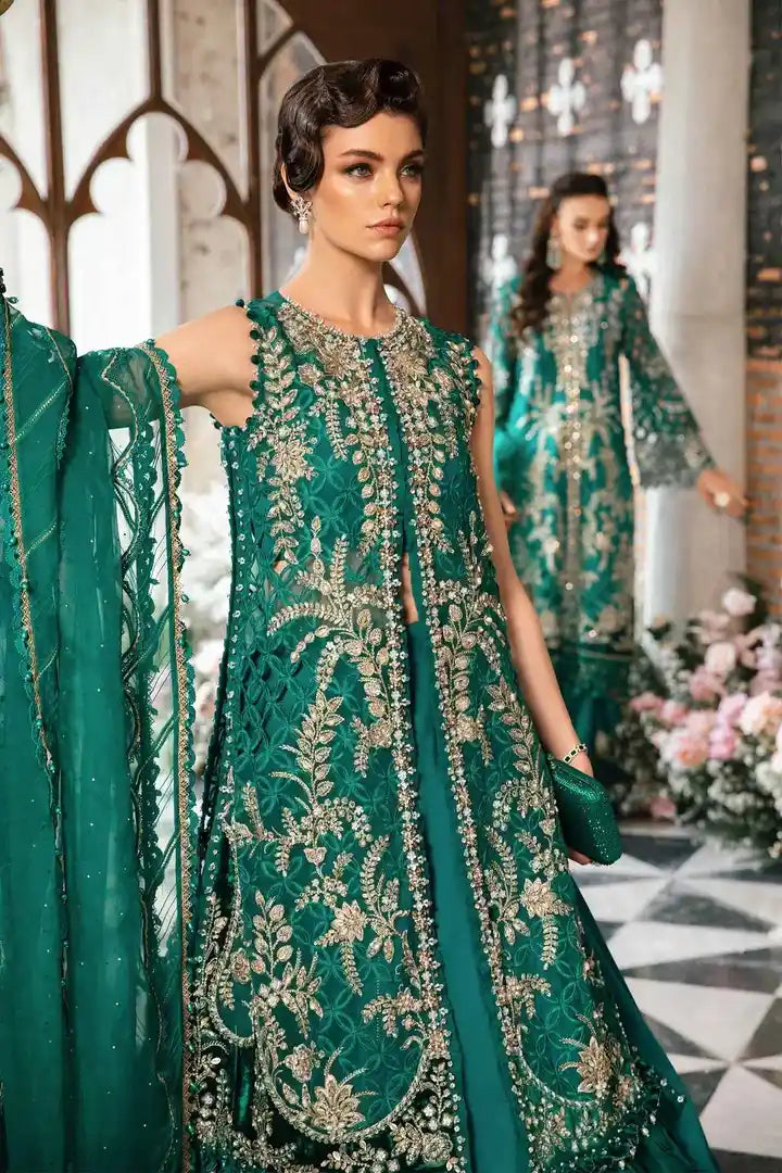 Maria B - Embroidered Suit - BD-2806 - Front Closeup