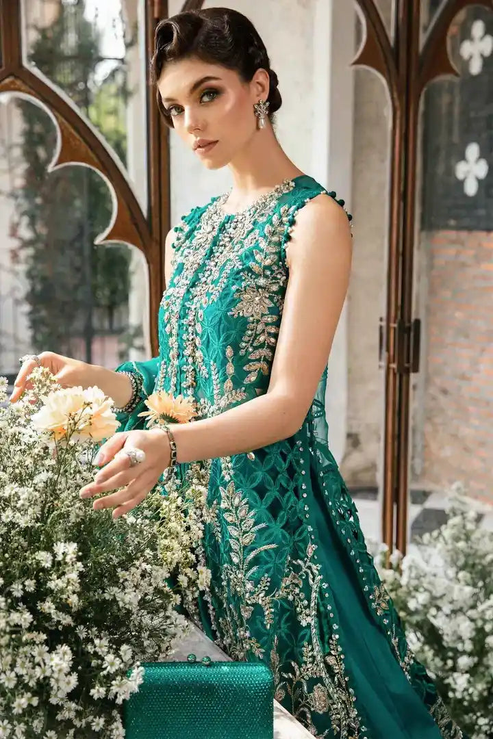 Maria B - Embroidered Suit - BD-2806 - Side Closeup View
