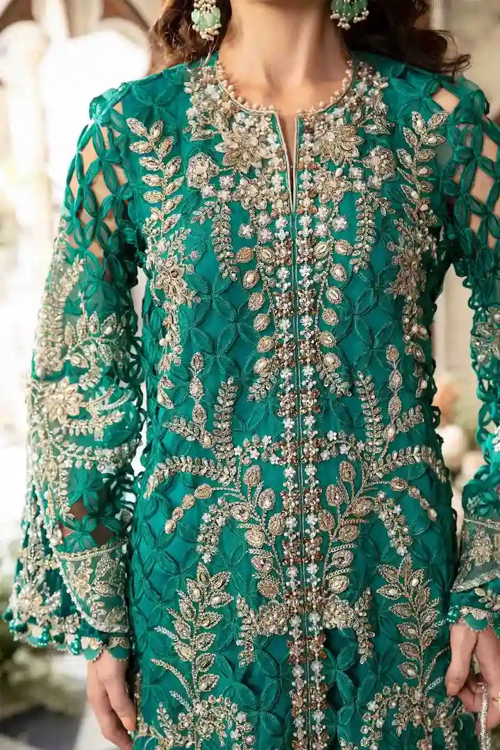 Maria B - Embroidered Suit - BD-2806 - Front Closeup View