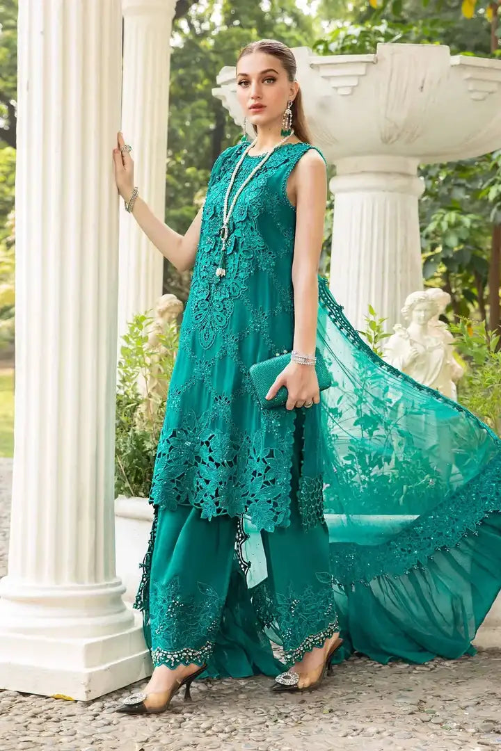 Maria B - MPC-24-105 - Chiffon Suit - Full Front View