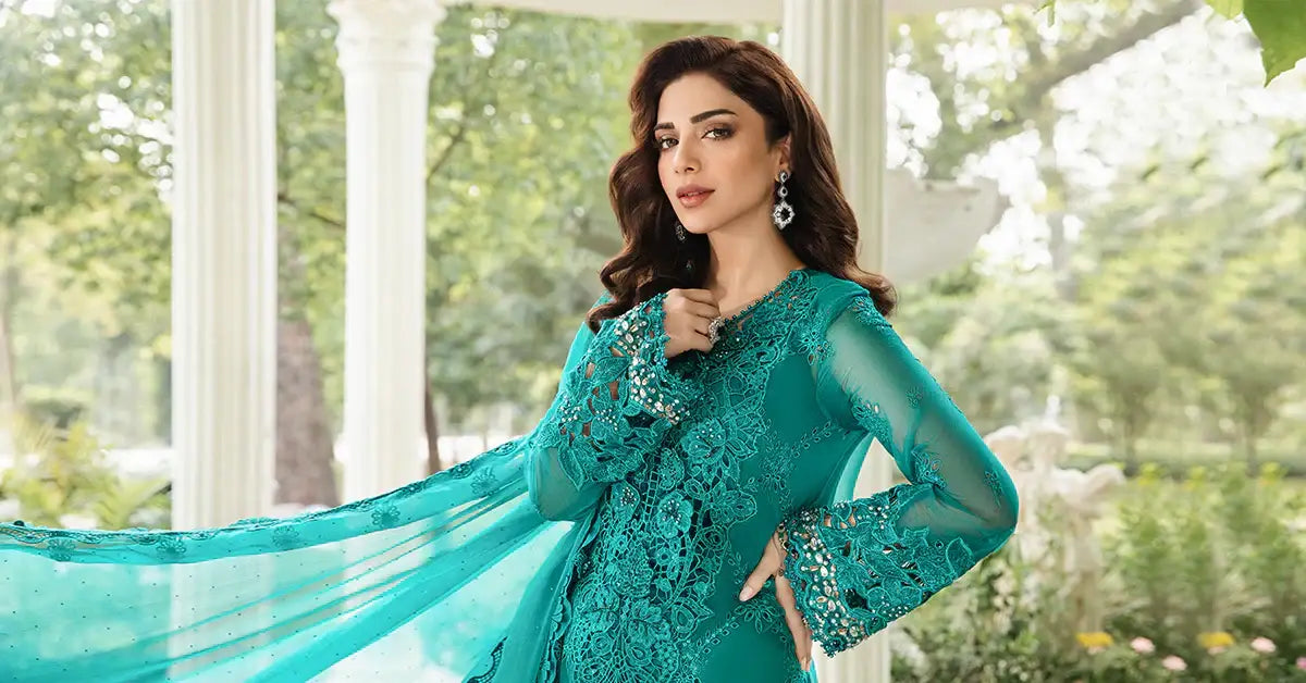 Maria B - MPC-24-105 - Chiffon Suit - Closeup View