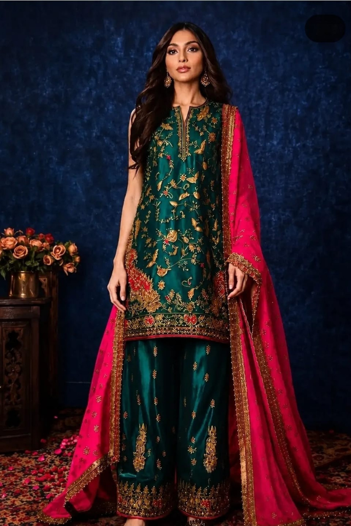 Vintage - 3pc Tassel Silk Suit