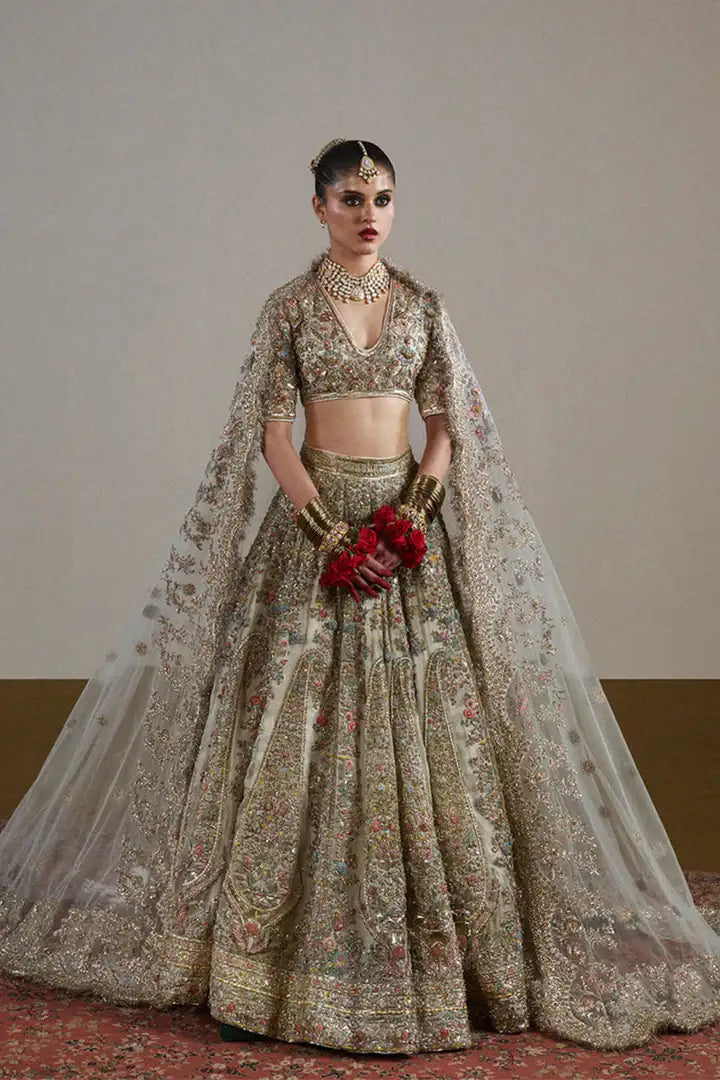 Hussain Rehar - Sawara - Ivory Lehnga - Full Front View