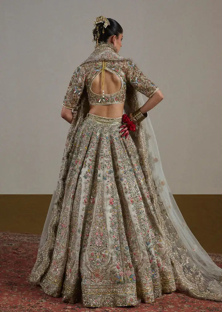 Hussain Rehar - Sawara - Ivory Lehnga - Full Backside