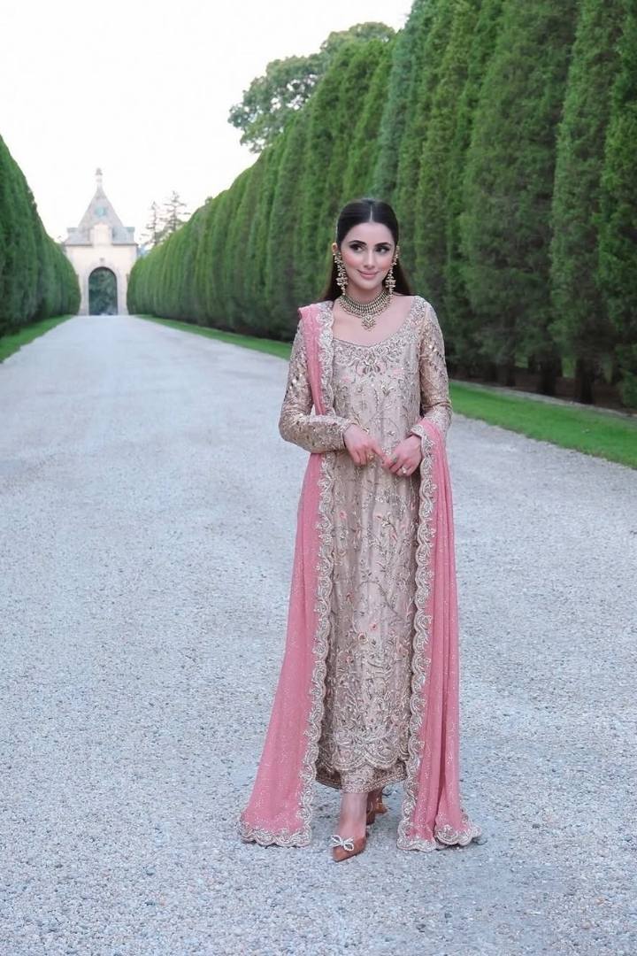 Shazia Kiyani - Luxury Tassal Silk Suit - Front