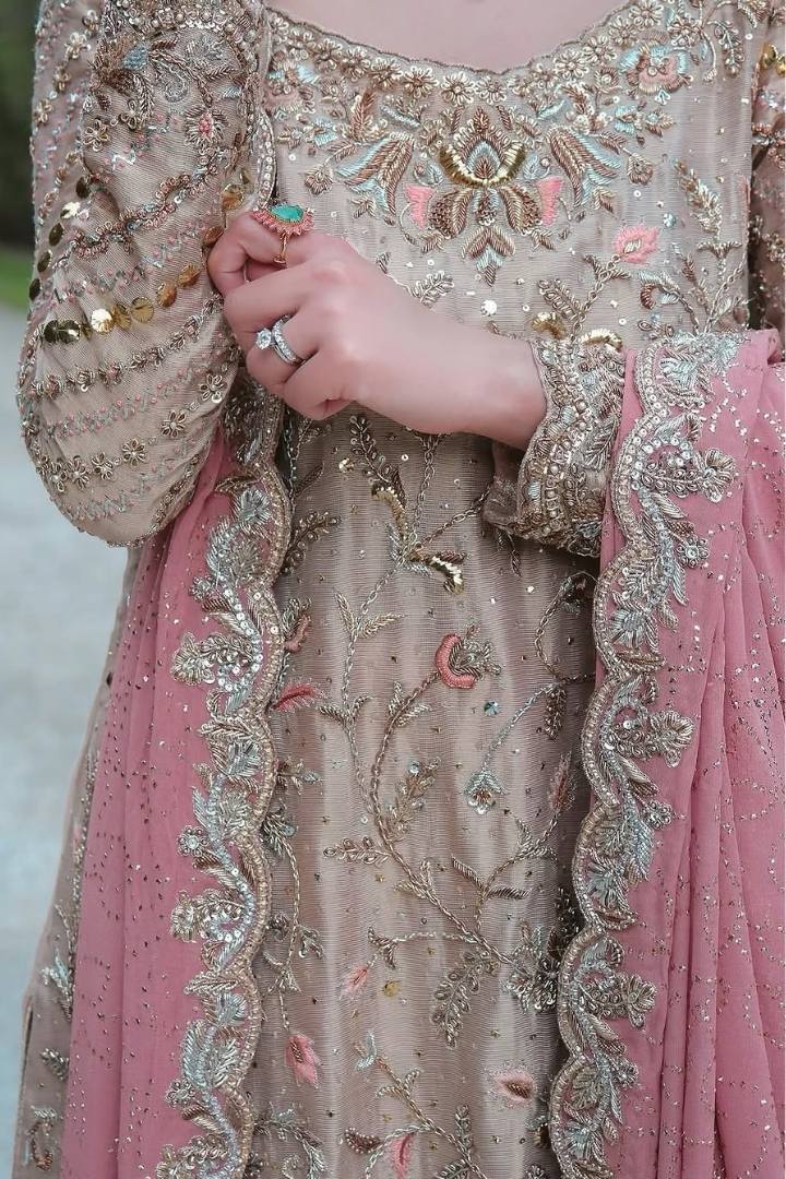 Shazia Kiyani - Luxury Tassal Silk Suit - Closeup